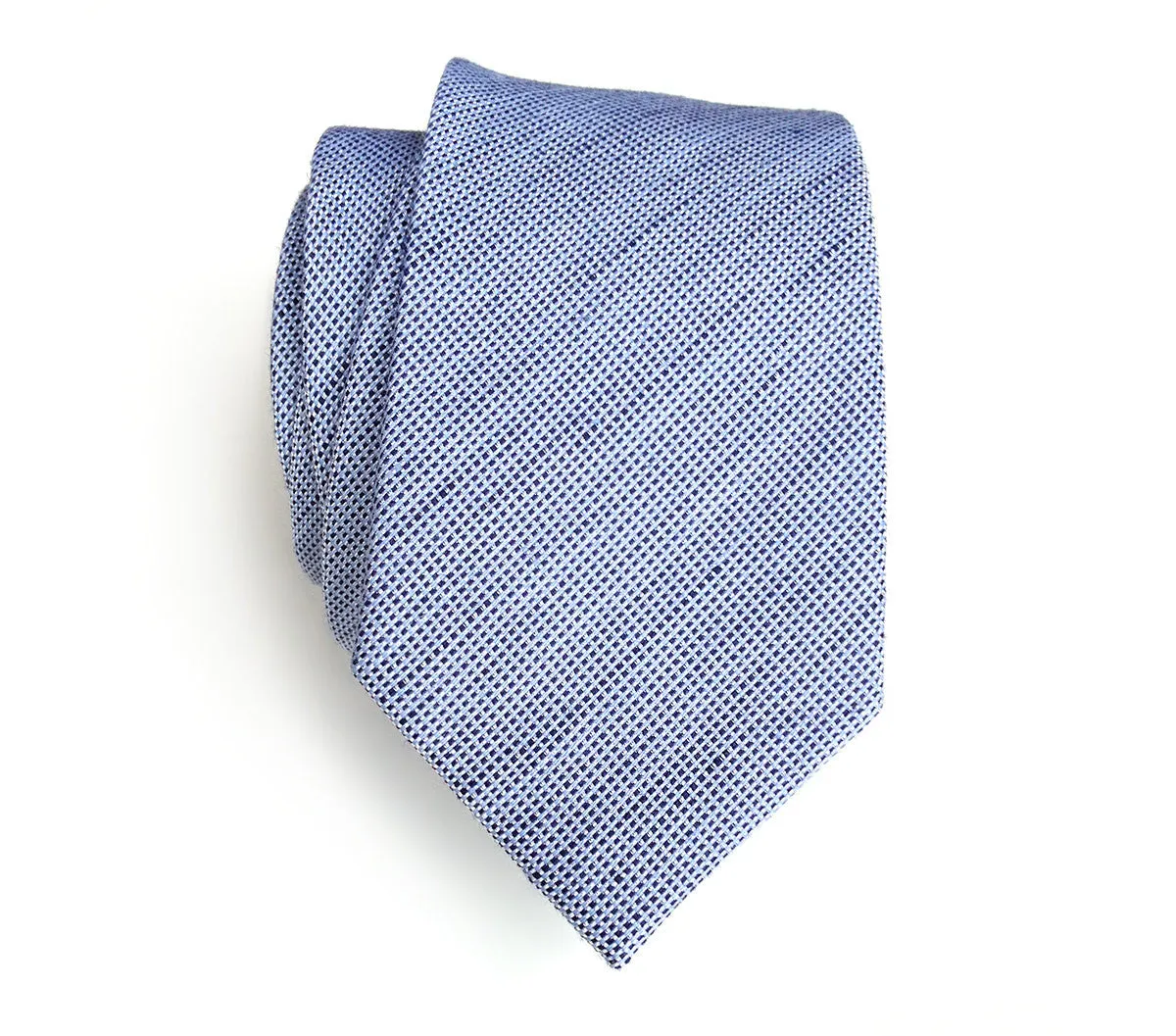 Nautical Blue Linen Necktie. Solid Color Tie, St. Clair