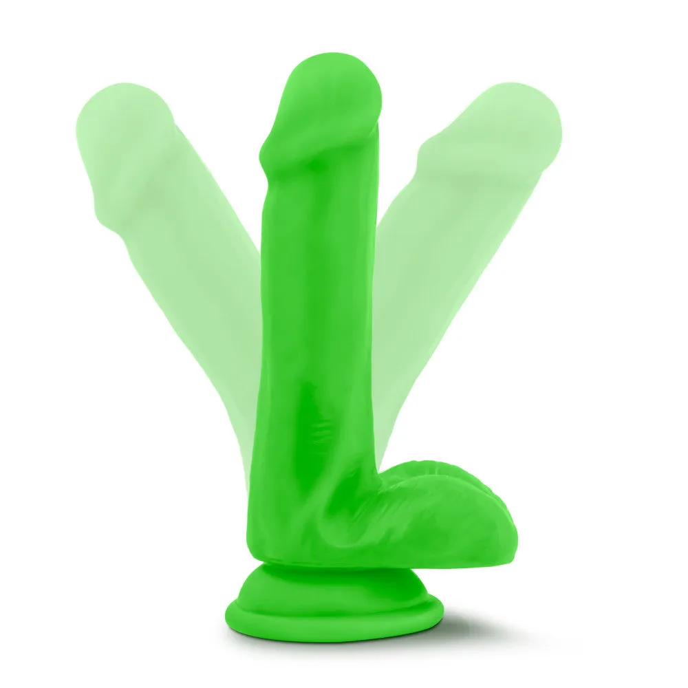 Neo Elite By Blush® | Neon Green: 6.5-Inch Long Dildo - Made with Purio™ Silicone & SensaFeel® Dual Density Realistic Technology