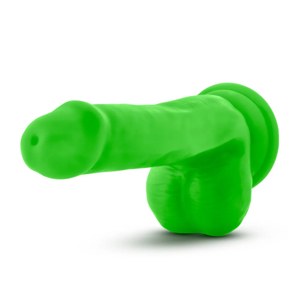 Neo Elite By Blush® | Neon Green: 6.5-Inch Long Dildo - Made with Purio™ Silicone & SensaFeel® Dual Density Realistic Technology