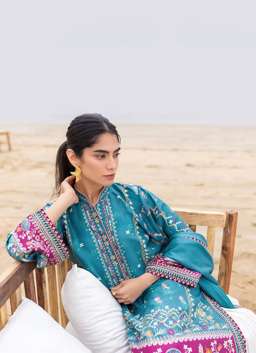 Oceana Teal Shirt and Dupatta