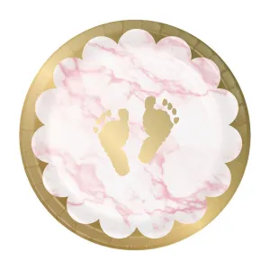 Oh Baby - 7" Pink Marble Dessert Plates (8ct)