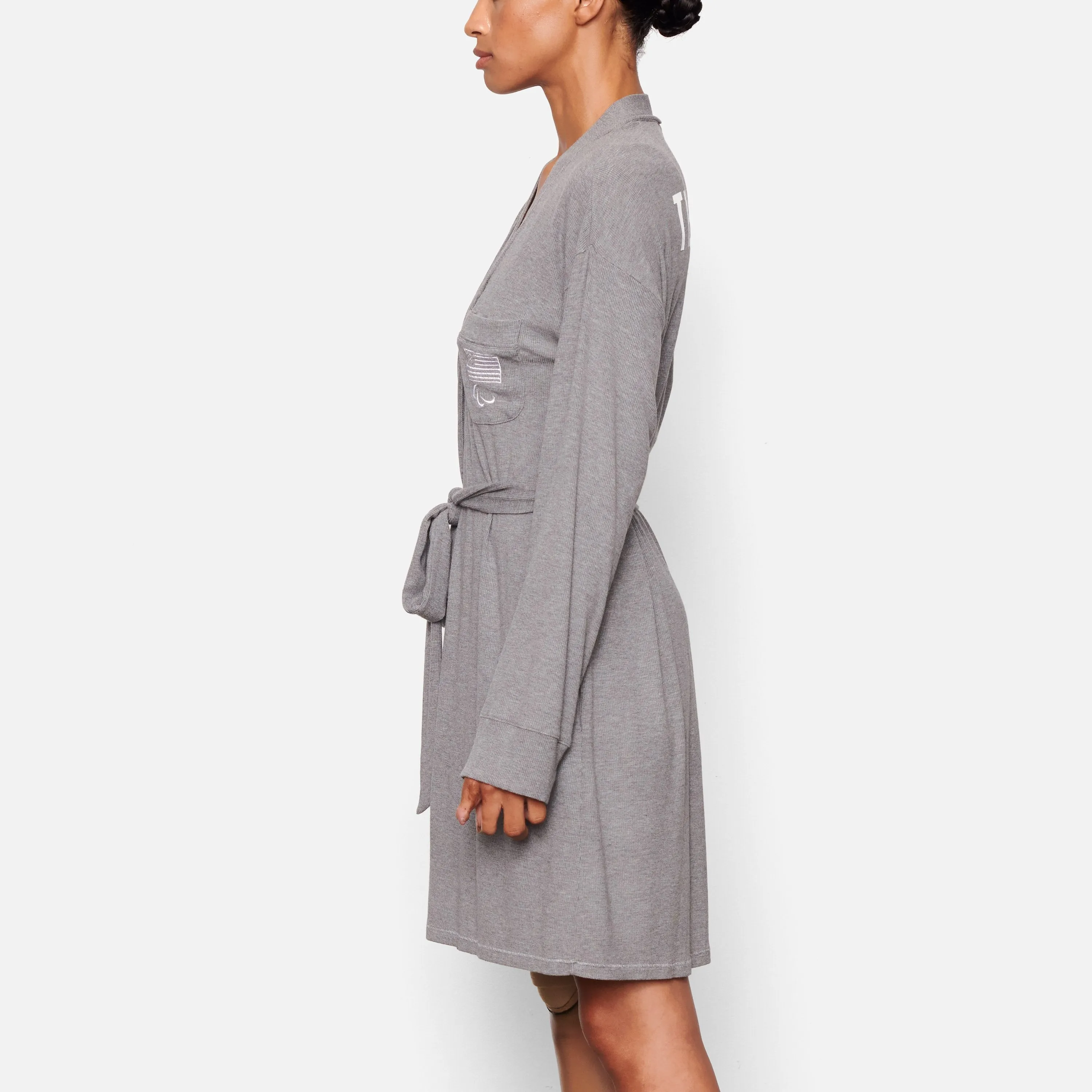 PARALYMPIC CAPSULE RIB ROBE | HEATHER GREY