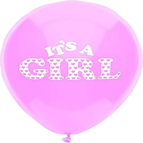 PartyMate - 12" It's A Girl! Latex Balloons Pink (8ct)