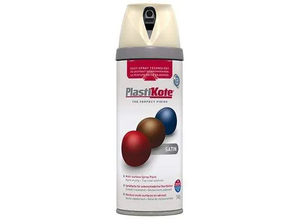 Plastikote Twist And Spray Satin Grey Beige Paint