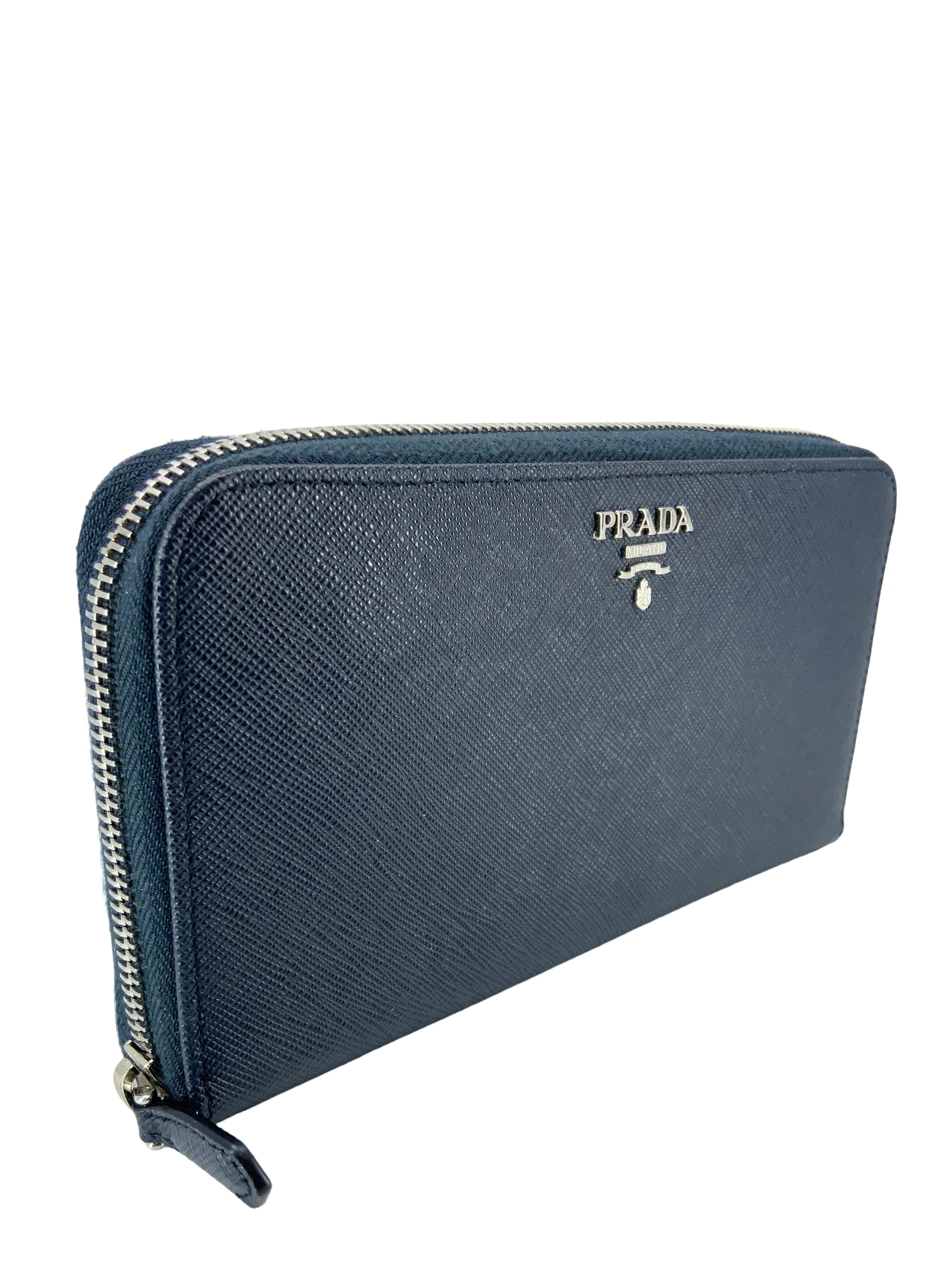 Prada Saffiano Leather Large Zip Wallet