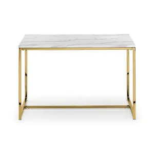 Scala Dining Table 1.2m White Marble & Gold