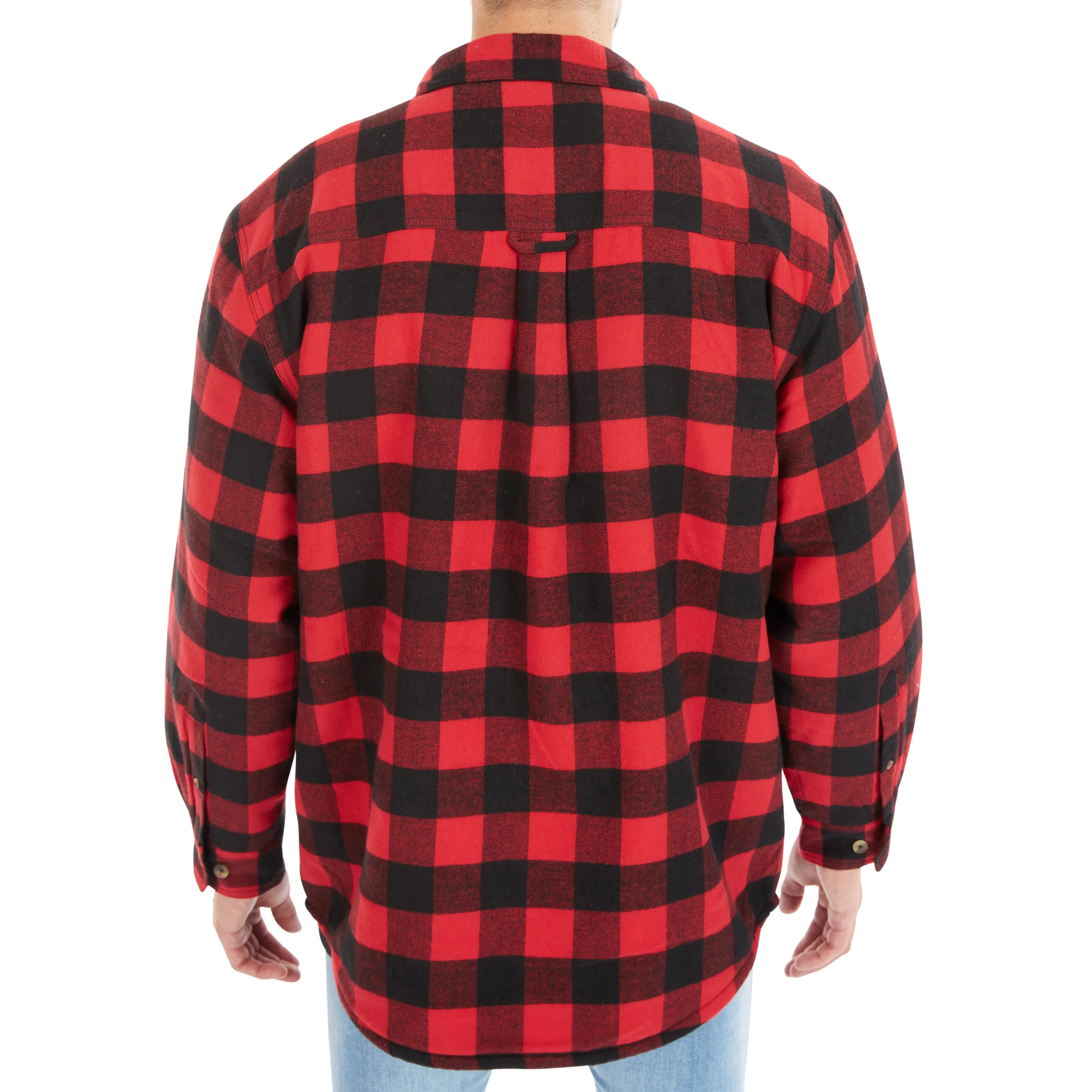 SHERPA-LINED FLANNEL SHIRT JACKET