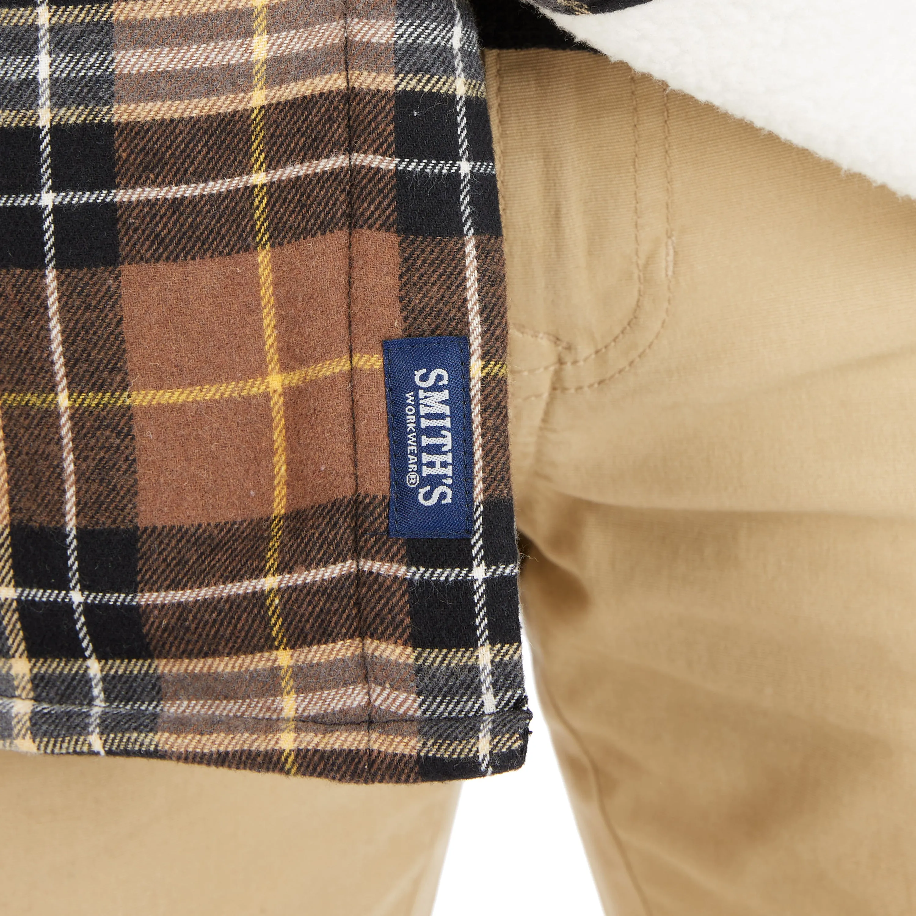 SHERPA-LINED FLANNEL SHIRT JACKET