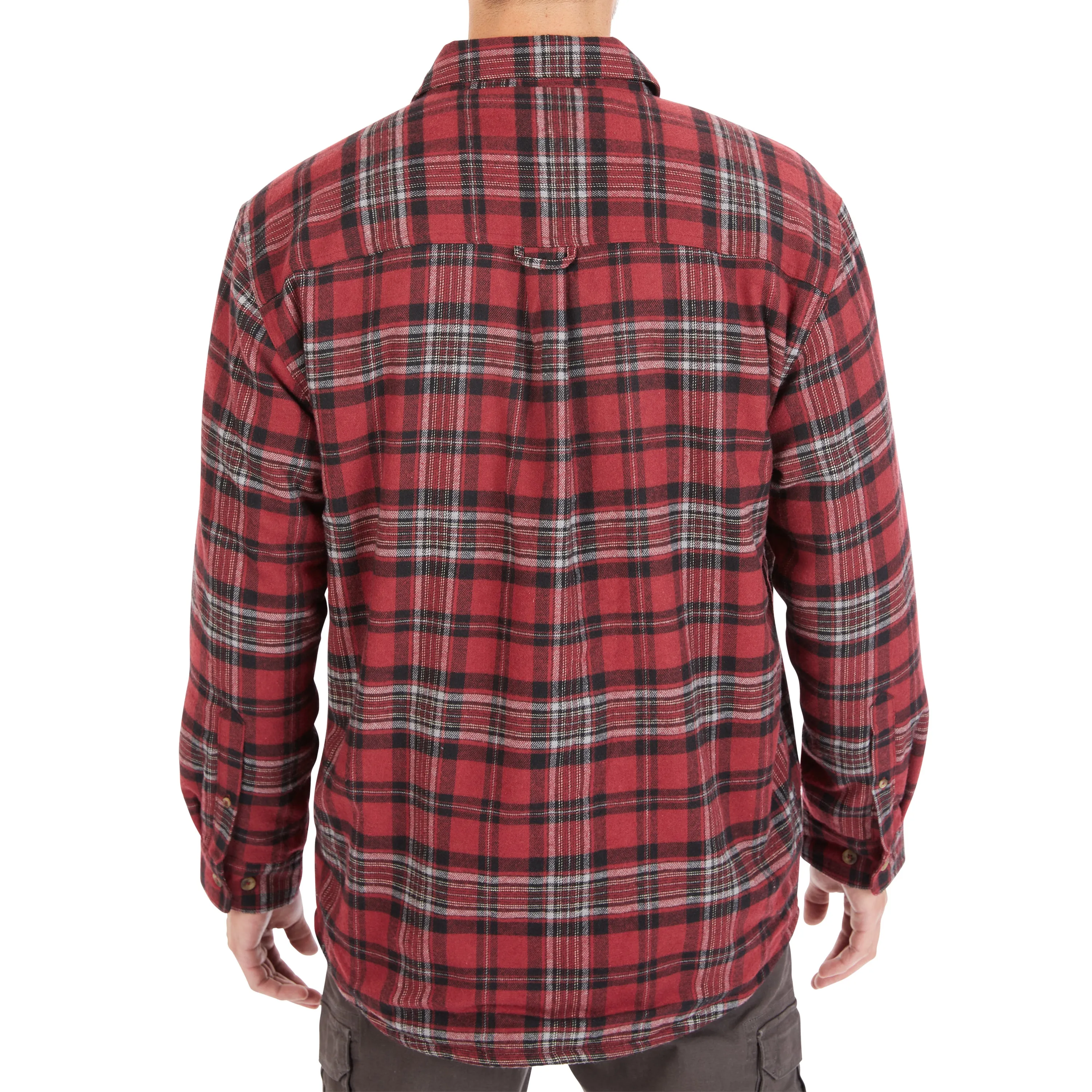 SHERPA-LINED FLANNEL SHIRT JACKET