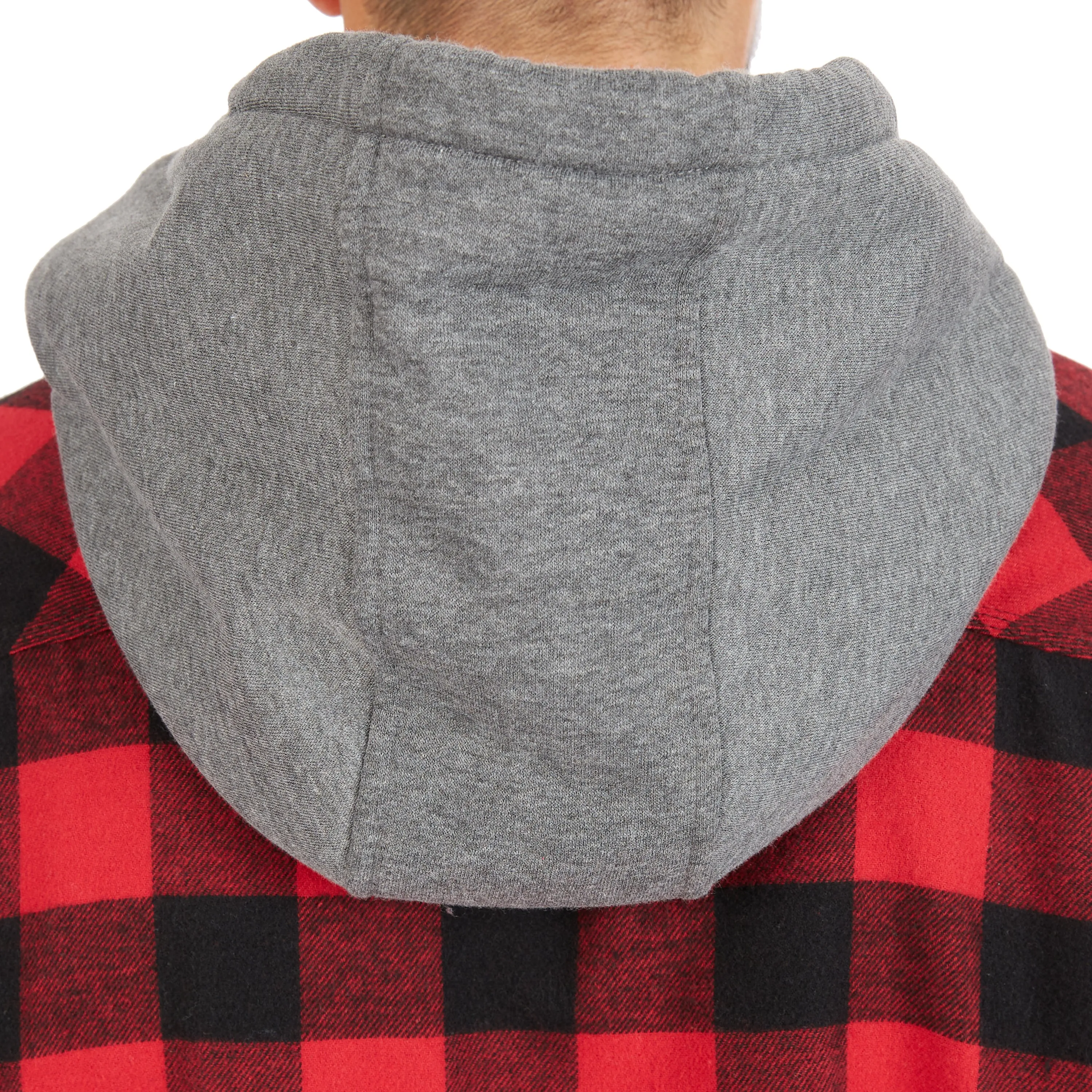 SHERPA-LINED HOODED FLANNEL SHIRT-JACKET