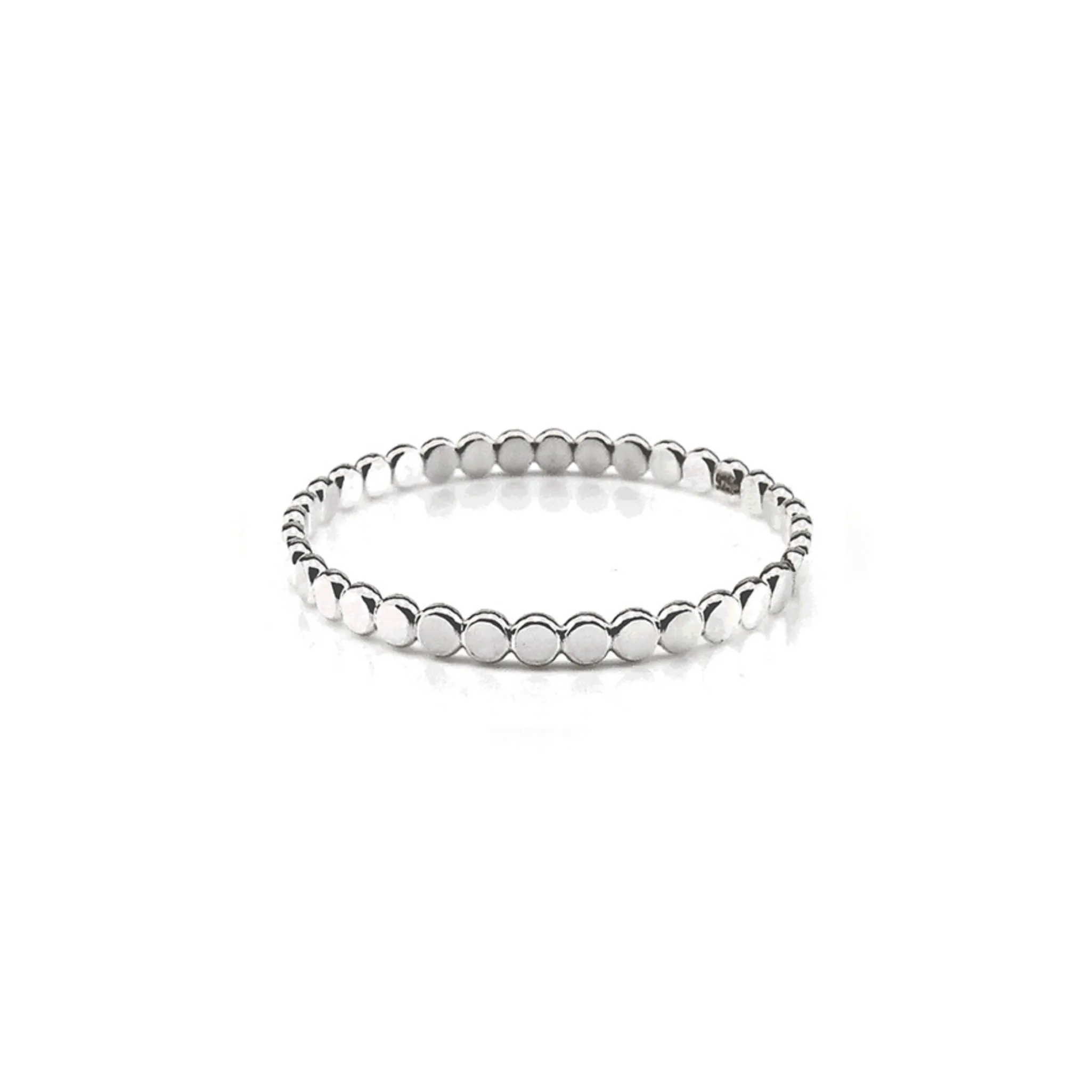 Silver Beaded Stacking Ring