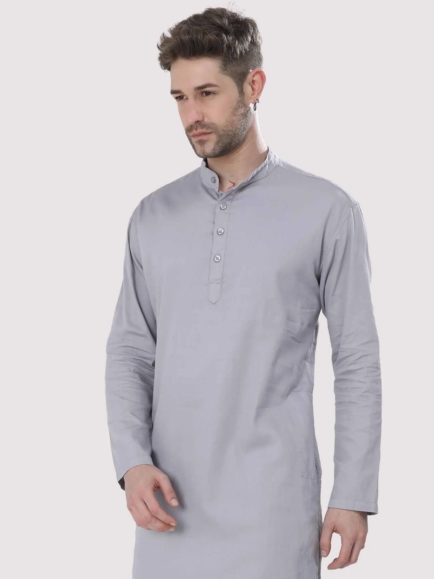 Slate Grey Solid Kurta