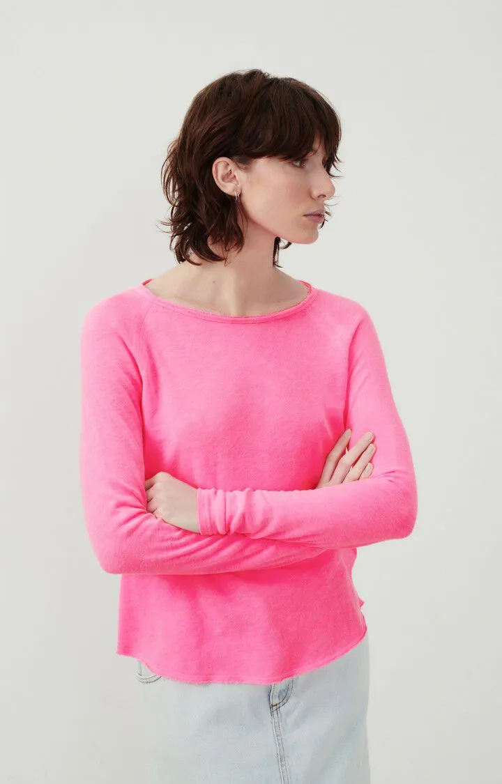 Sonoma Round Neck Long Slv Pink Acid Fluo