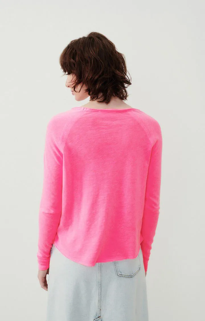 Sonoma Round Neck Long Slv Pink Acid Fluo