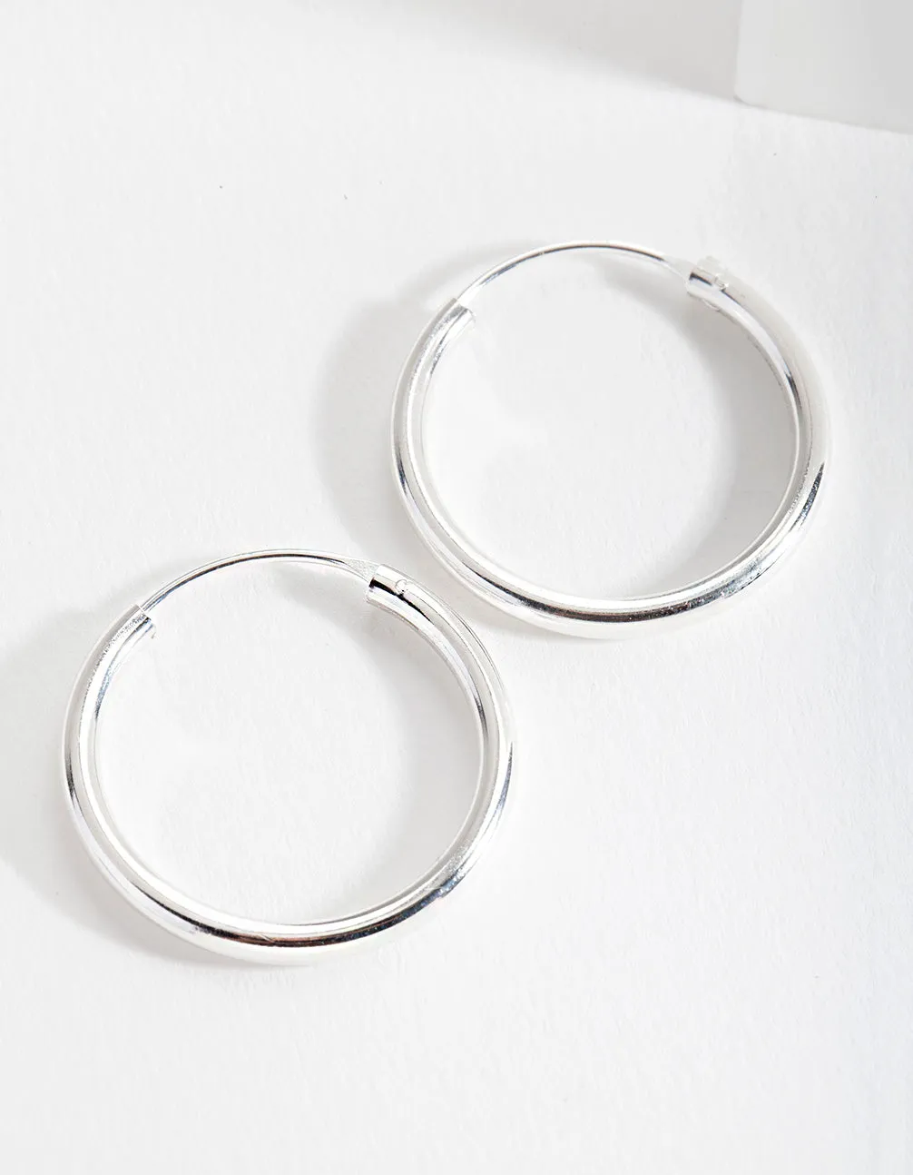 Sterling Silver Shiny 25mm Hoop Earrings