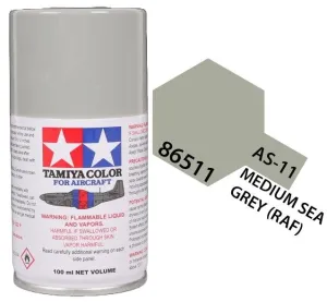 Tamiya 86511 AS-11 Medium Sea Gray (RAF) Aircraft Lacquer Spray Paint 100ml