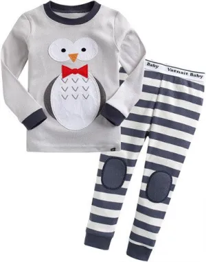 Tie Owl Long Sleeve Pajama