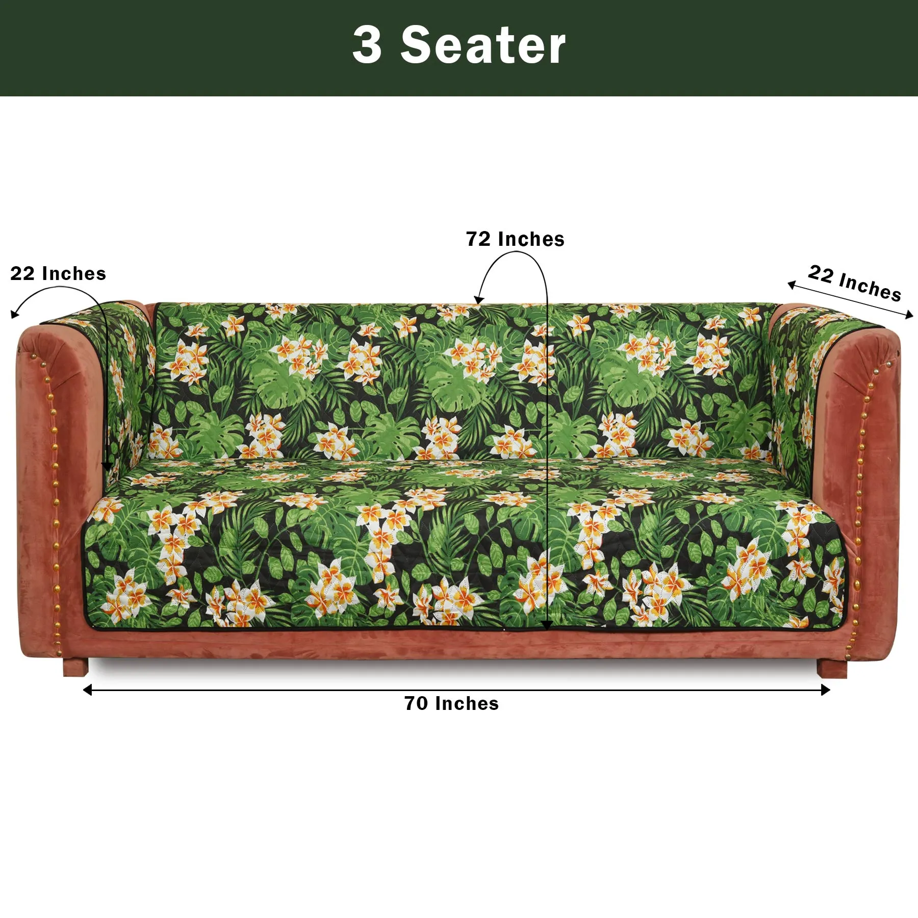 Tropical Palm Quilted Sofa Cover Set