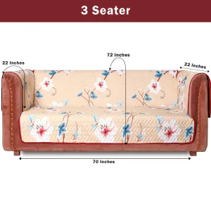 White Lily Quilted Sofa Cover Set